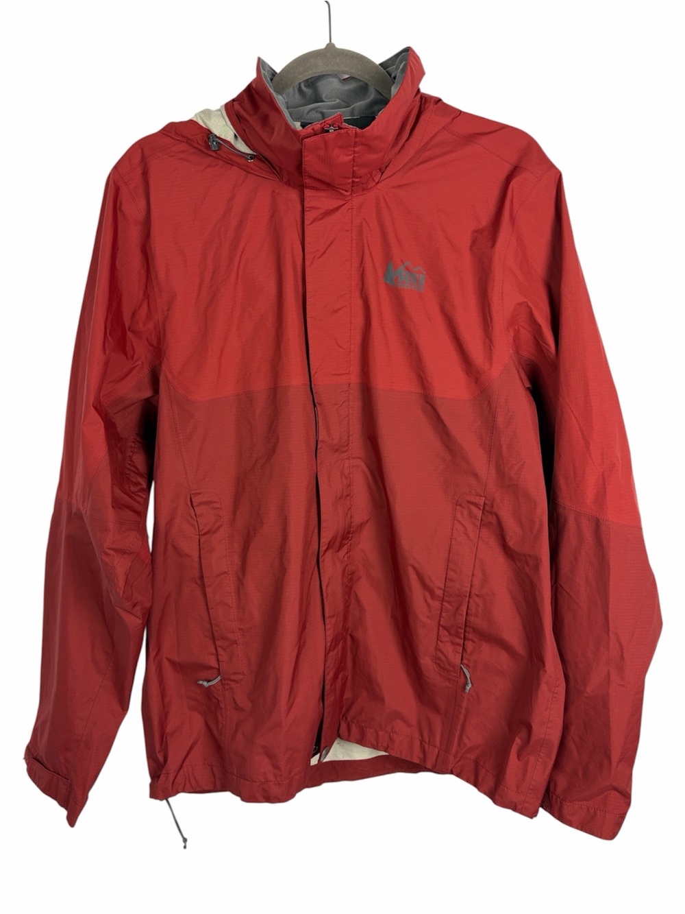 REI Co-op Waterproof Hooded Rain Jacket Red Men’s Medium Hiking